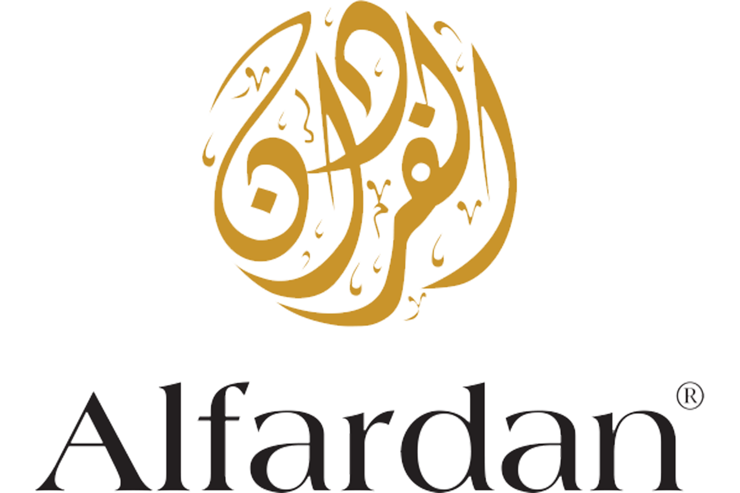 Logo of Alfardan featuring a gold and black stylized lion's head symbol and the word 'Alfardan' in black font underneath.
