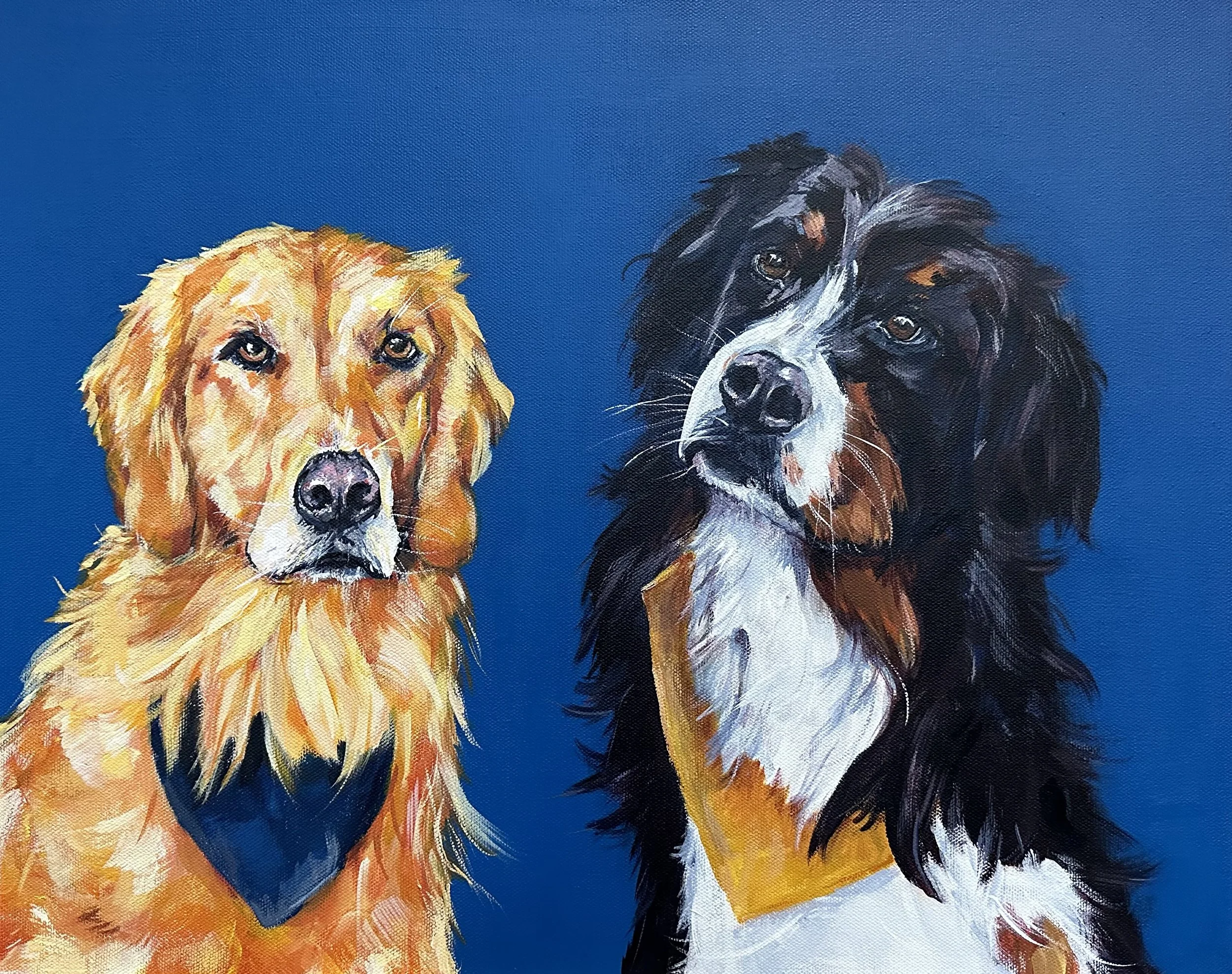 Christmas gift, portrait of Sadie and Levi 