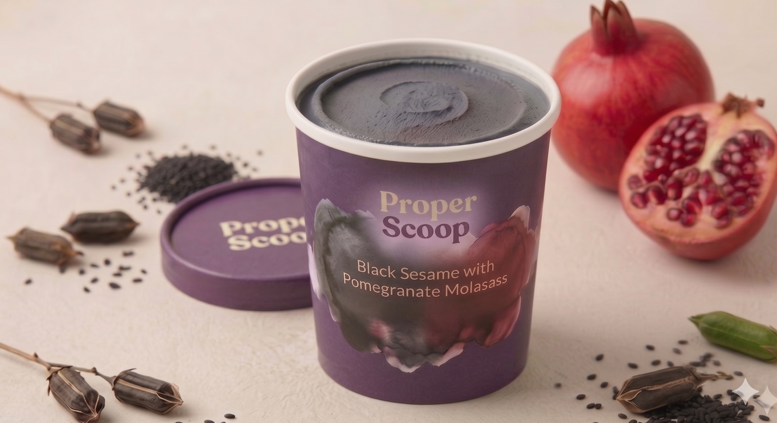 Black Sesame with Pomegranate Molasass