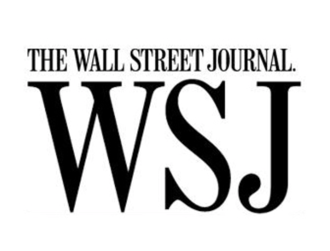 Logo of The Wall Street Journal with large letters WSJ and the words THE WALL STREET JOURNAL above.