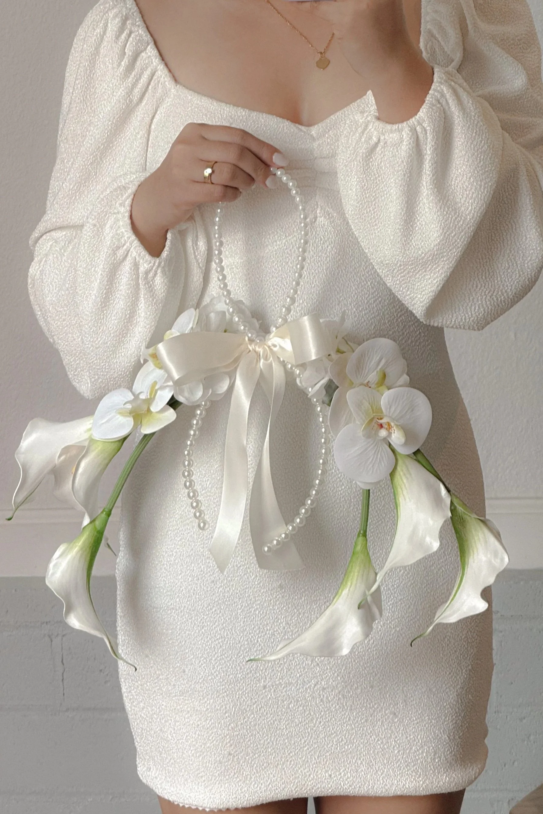 Pearl Handle Calla Lily Bridal Bouquet