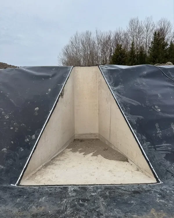 Tömningsfack i betong