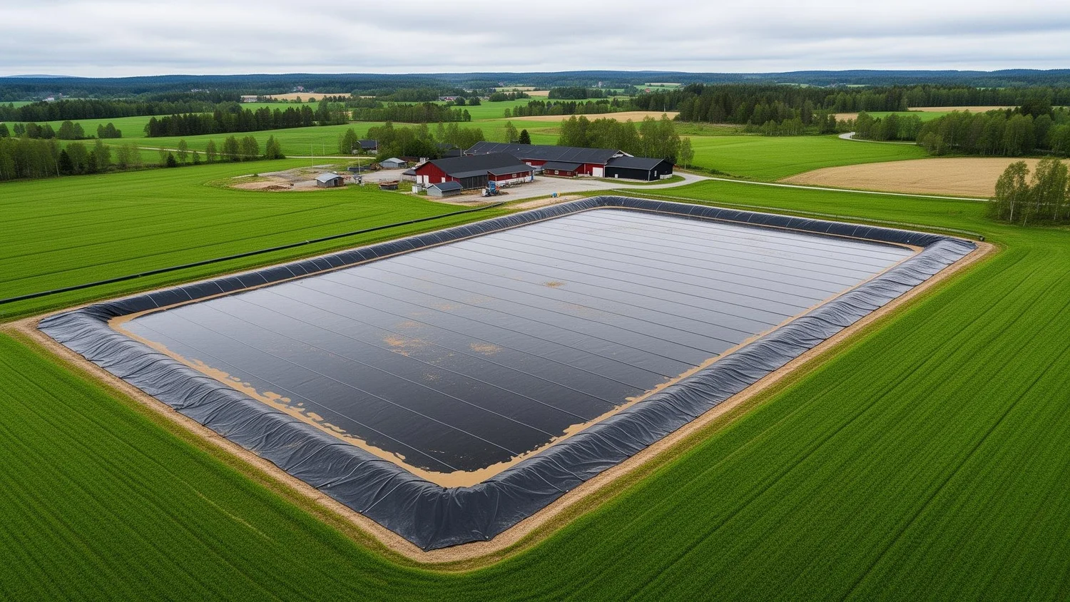 Gödselbrunn med tätskiktslösning