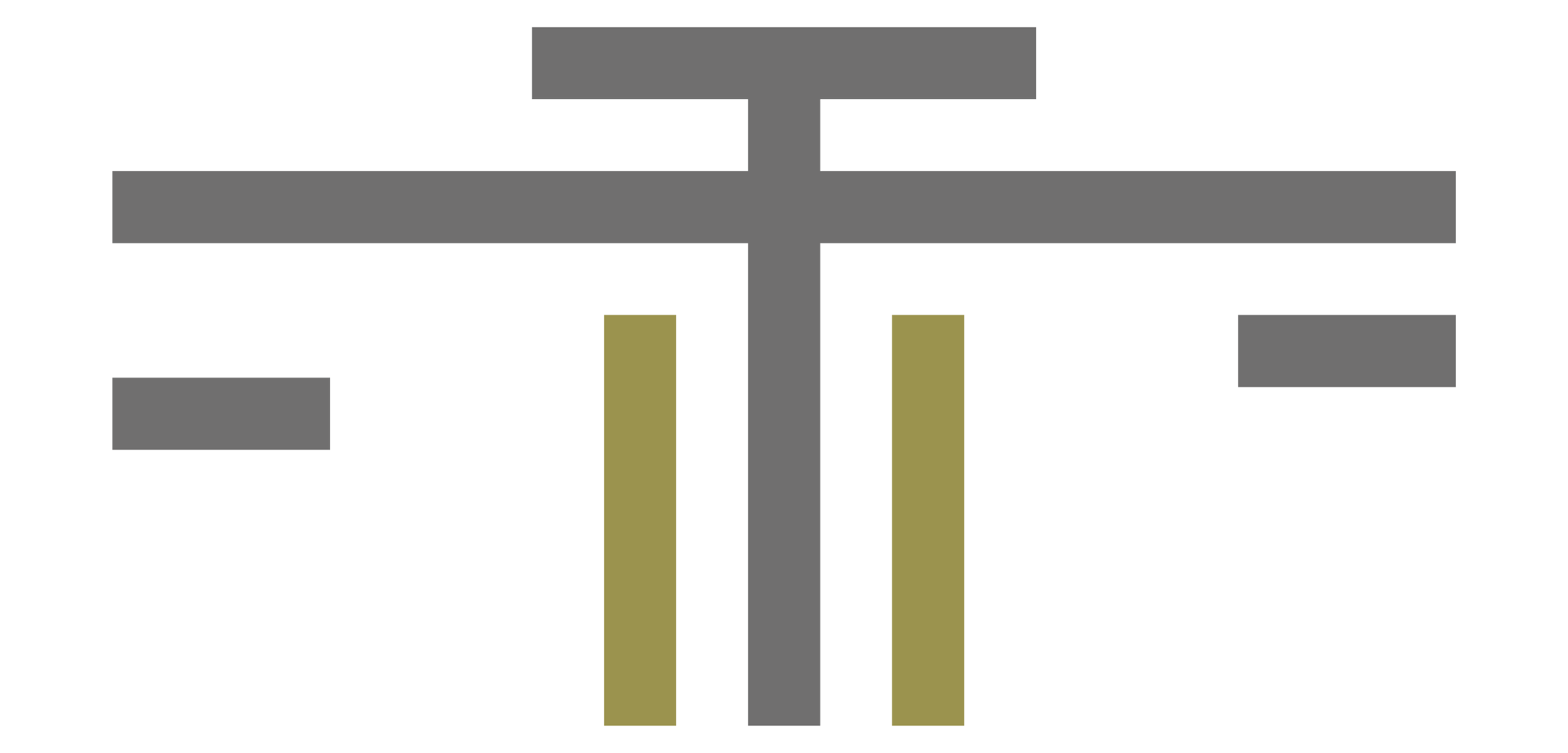 Diagrama con tres barras gris oscuro, dos barras doradas y varias líneas horizontales, parece representar datos o información visual.