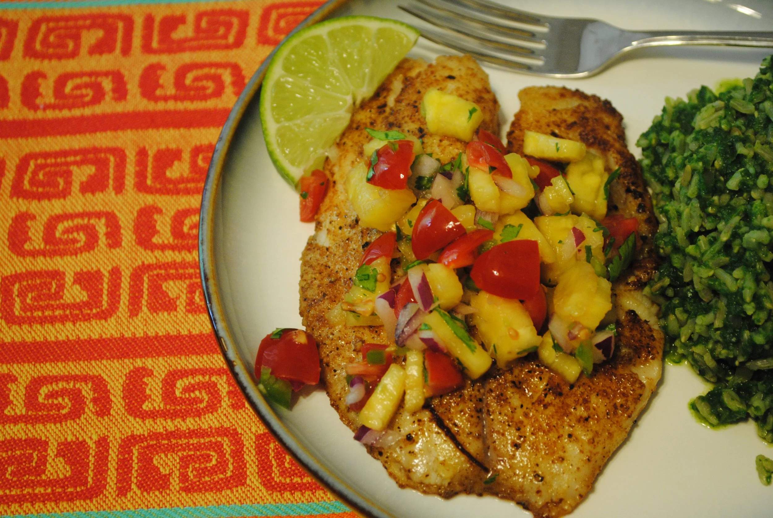 Spicy Tilapia with Pineapple Salsa
