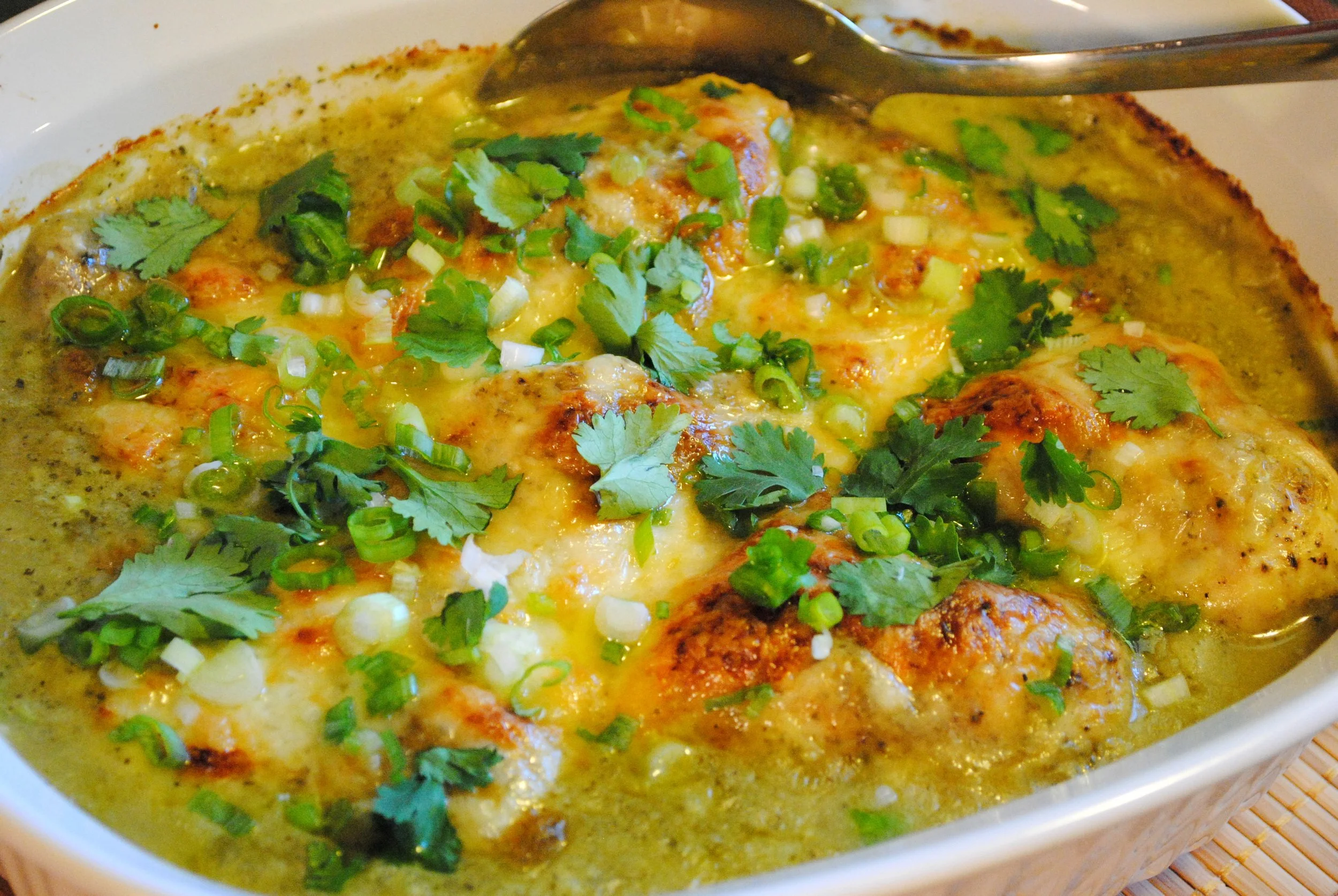 Cheesy Chicken in Poblano Sauce