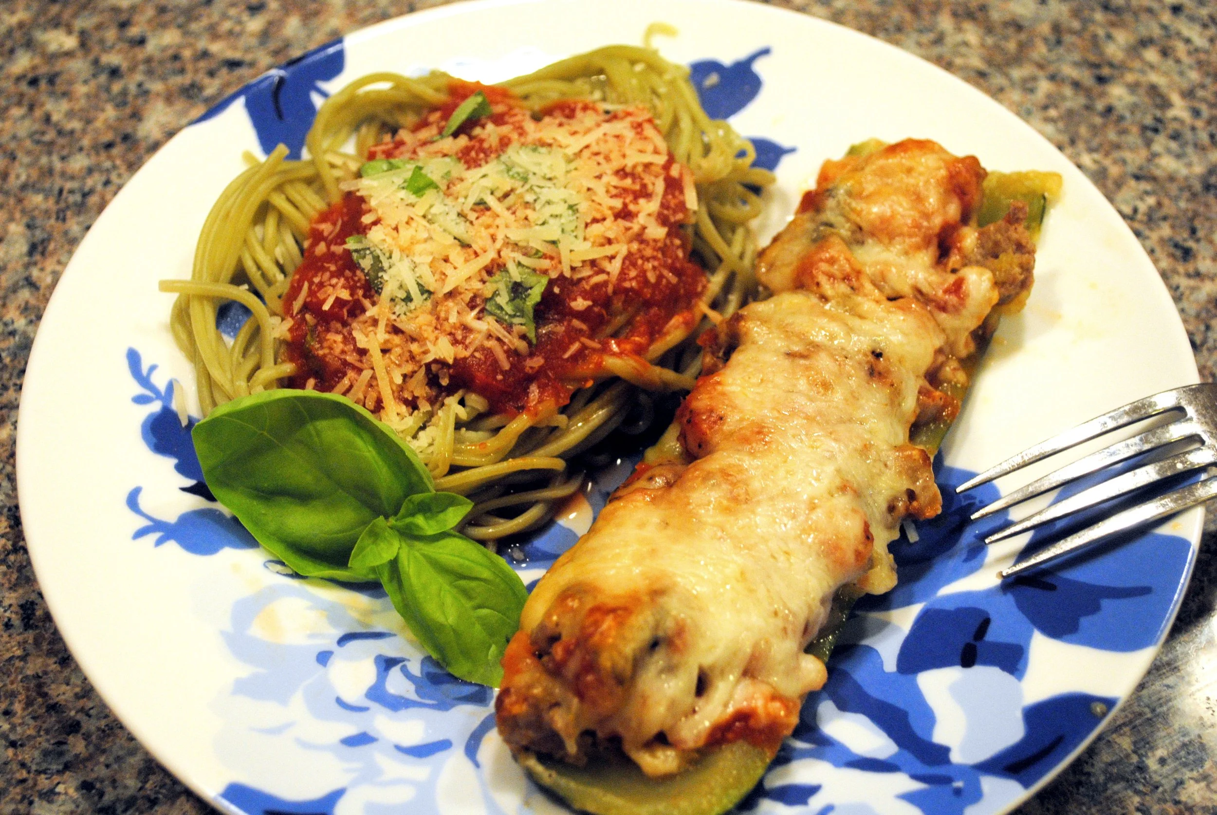 Sausage Stuffed Zucchini Boats