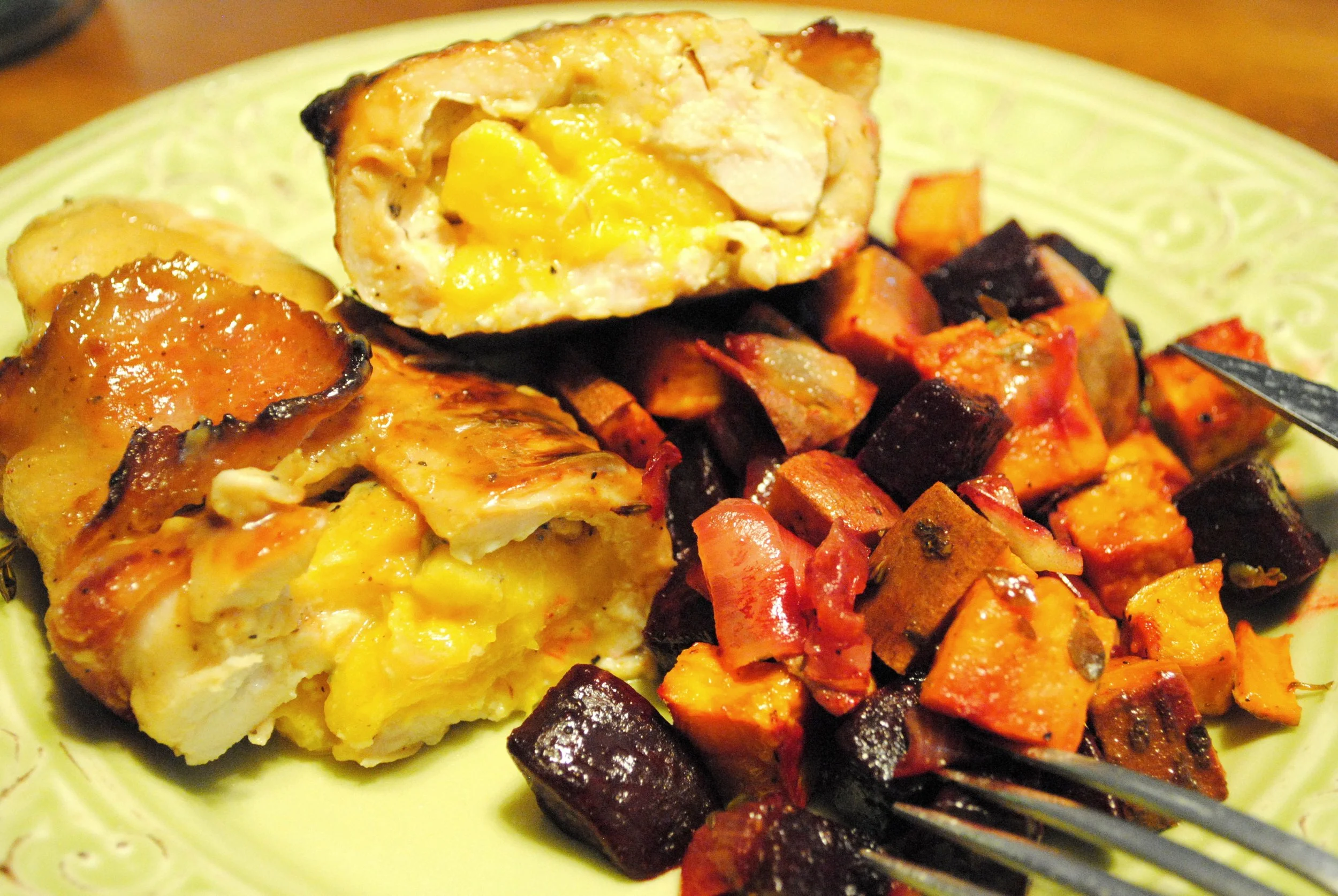 What's in Season: Peach Stuffed Bacon Wrapped Chicken