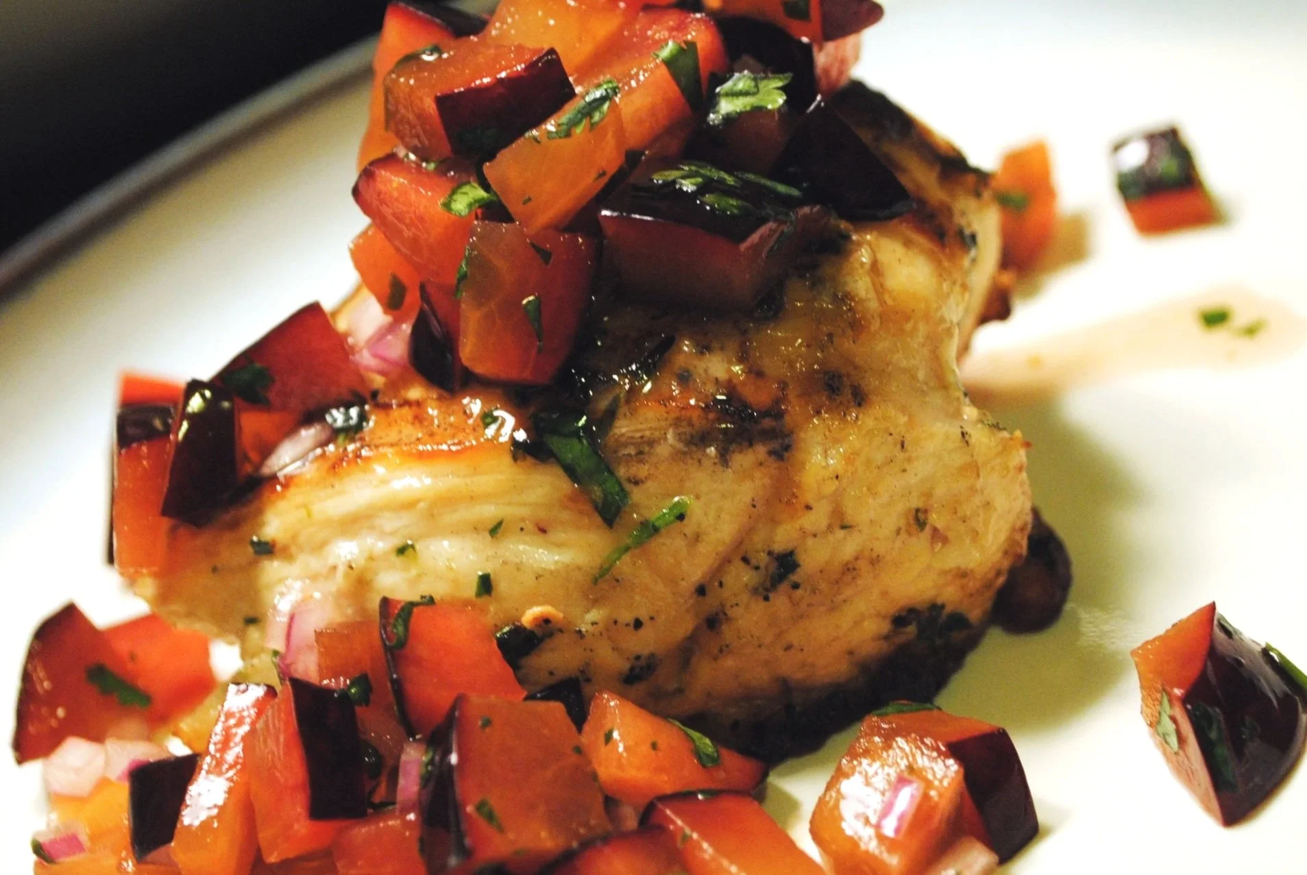 Grilled Chicken with Plum Salsa