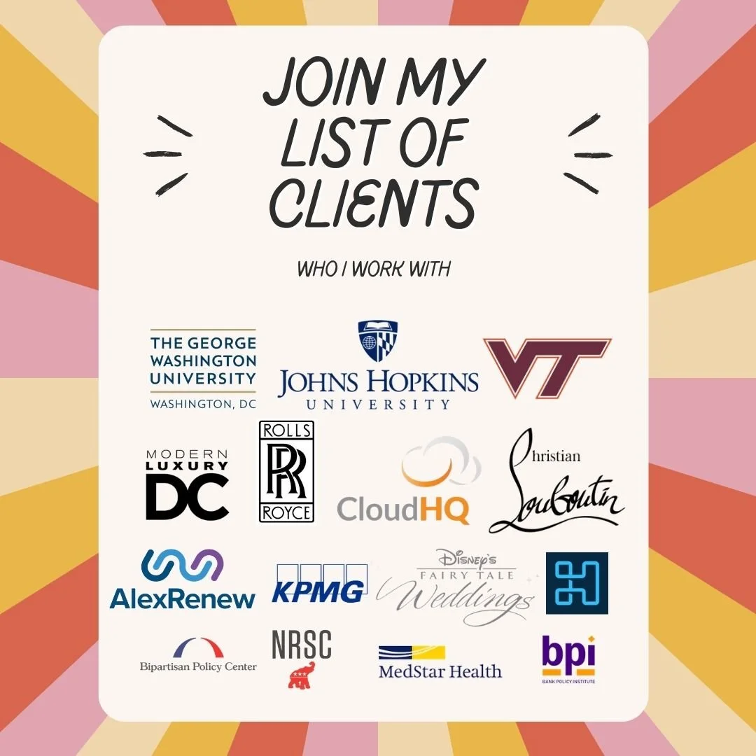Join my list of clients! 💕

Curated partnerships. Elevated experiences. No shortcuts.

DM me to start planning!

#caterer #events #dcevents #eventplanner #washingtondc