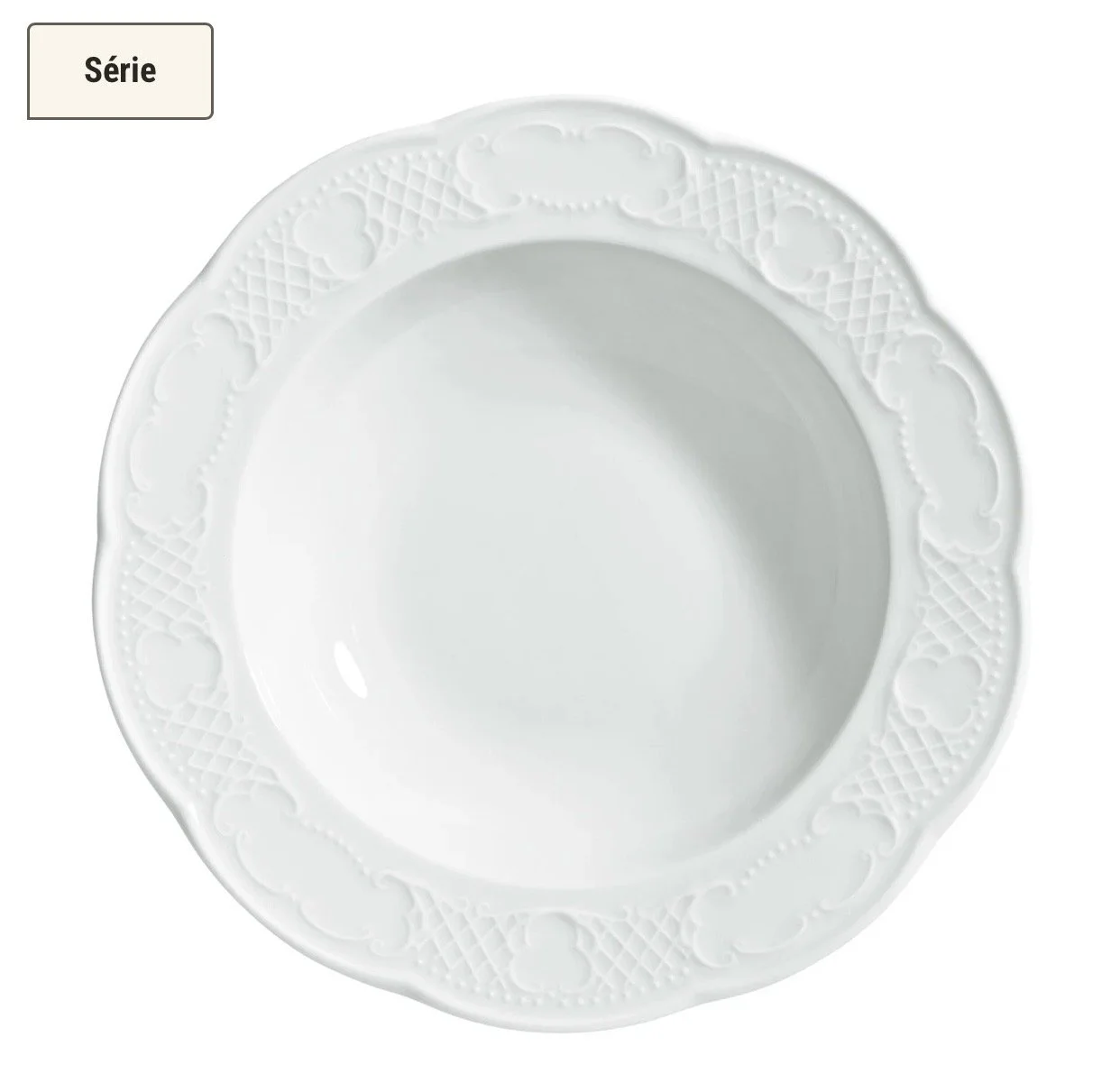 Vintage royal wedding wite lace entree plate - 19 cm - Ref: 2003