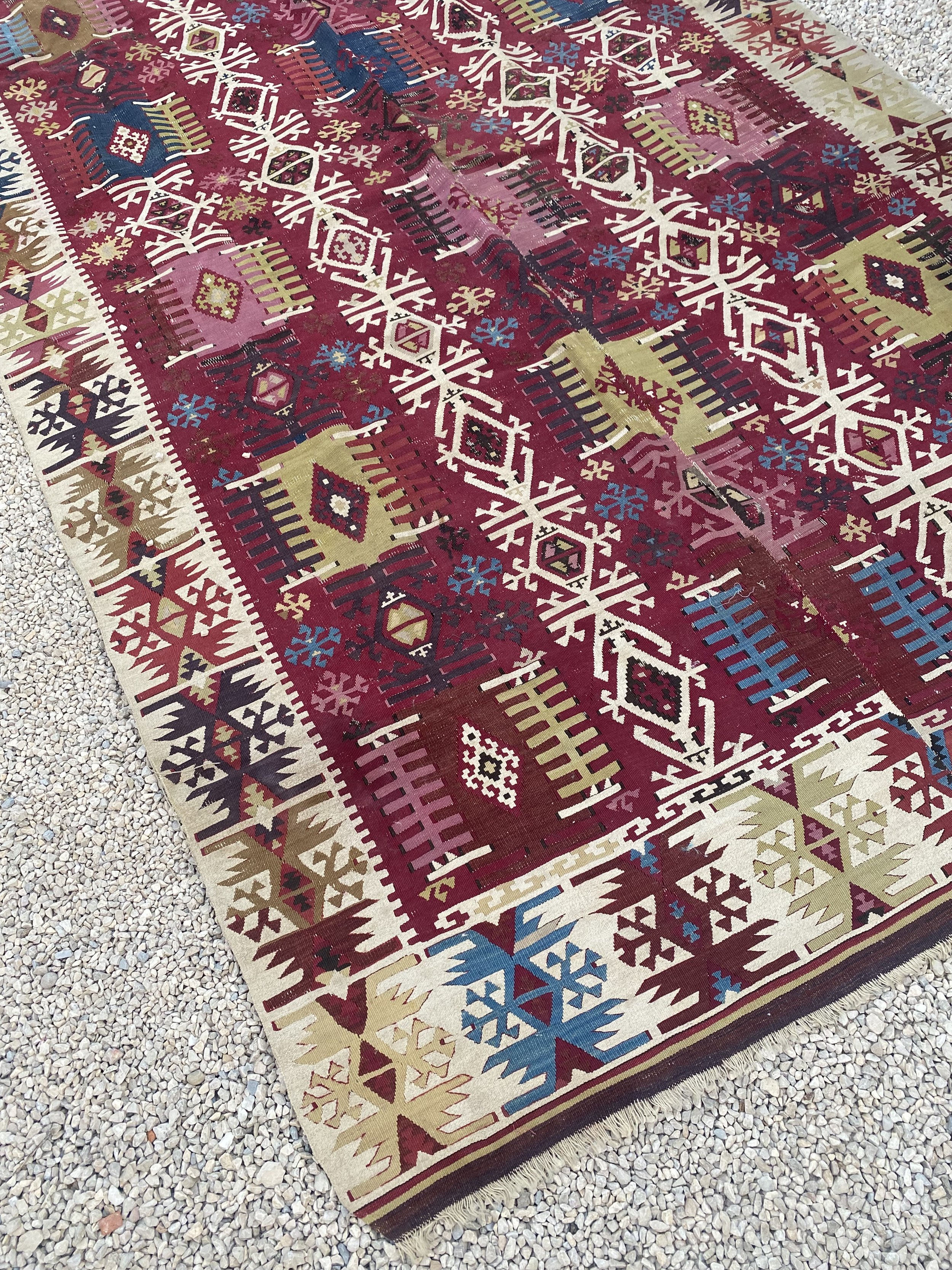 Vintage  long wedding kilim or wedding ceremony isle - Large - 418 x 167 cm - Ref: 2034