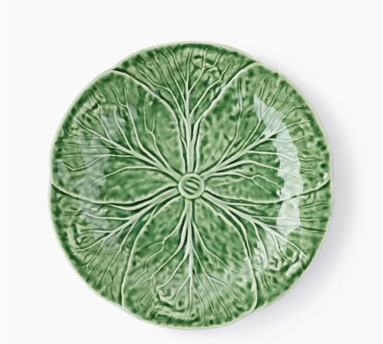 Vintage green leaf cabage dinner plate - 26 cm - Ref: 2006