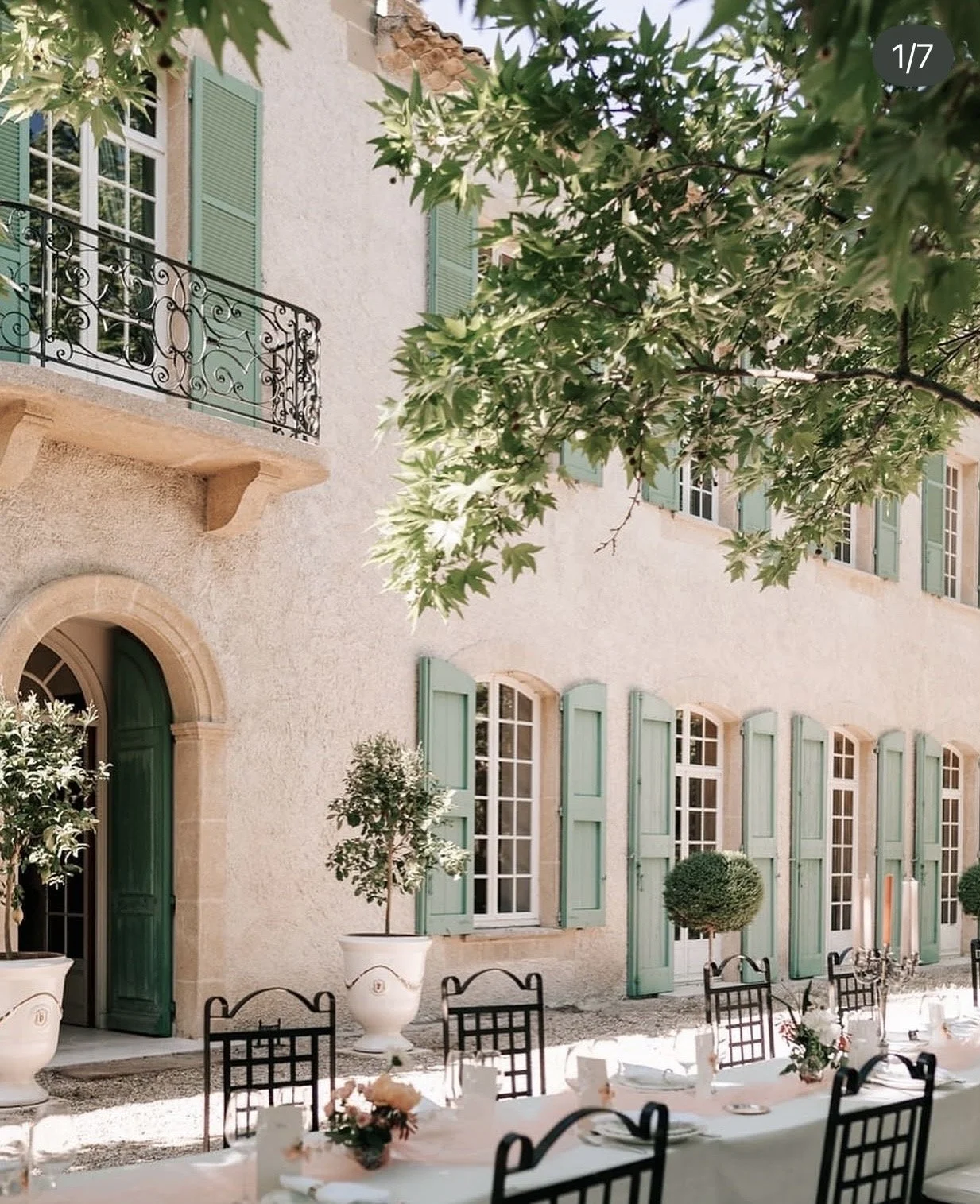 Domaine de Lamanon is a beautiful and authentic Provençal wedding venue located between Aix-en-Provence and the Alpilles, around 30–40 minutes from Marseille Provence Airport and 25 minutes from Aix-en-Provence TGV station, making it an excellent cho