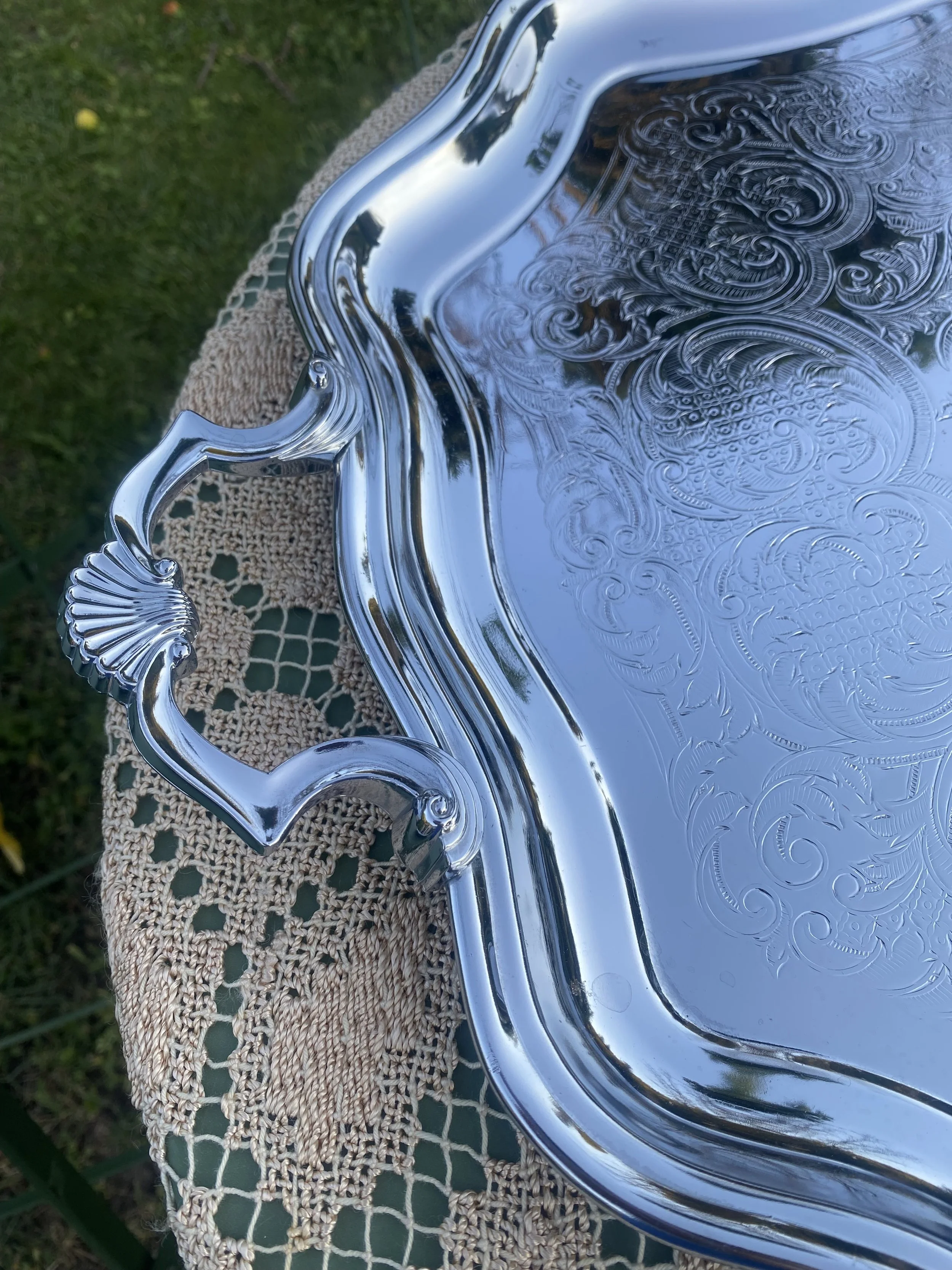 Vintage large silver tray - Ref: 2012