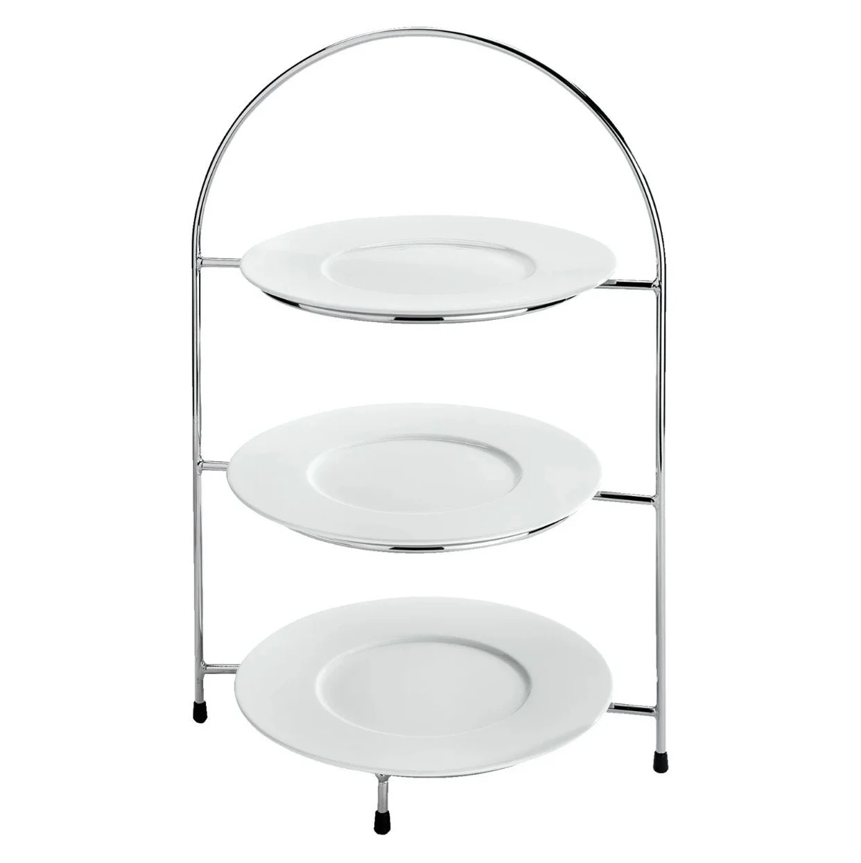 3 tier silver plate stand - Height 43 cm - Ref: 2010
