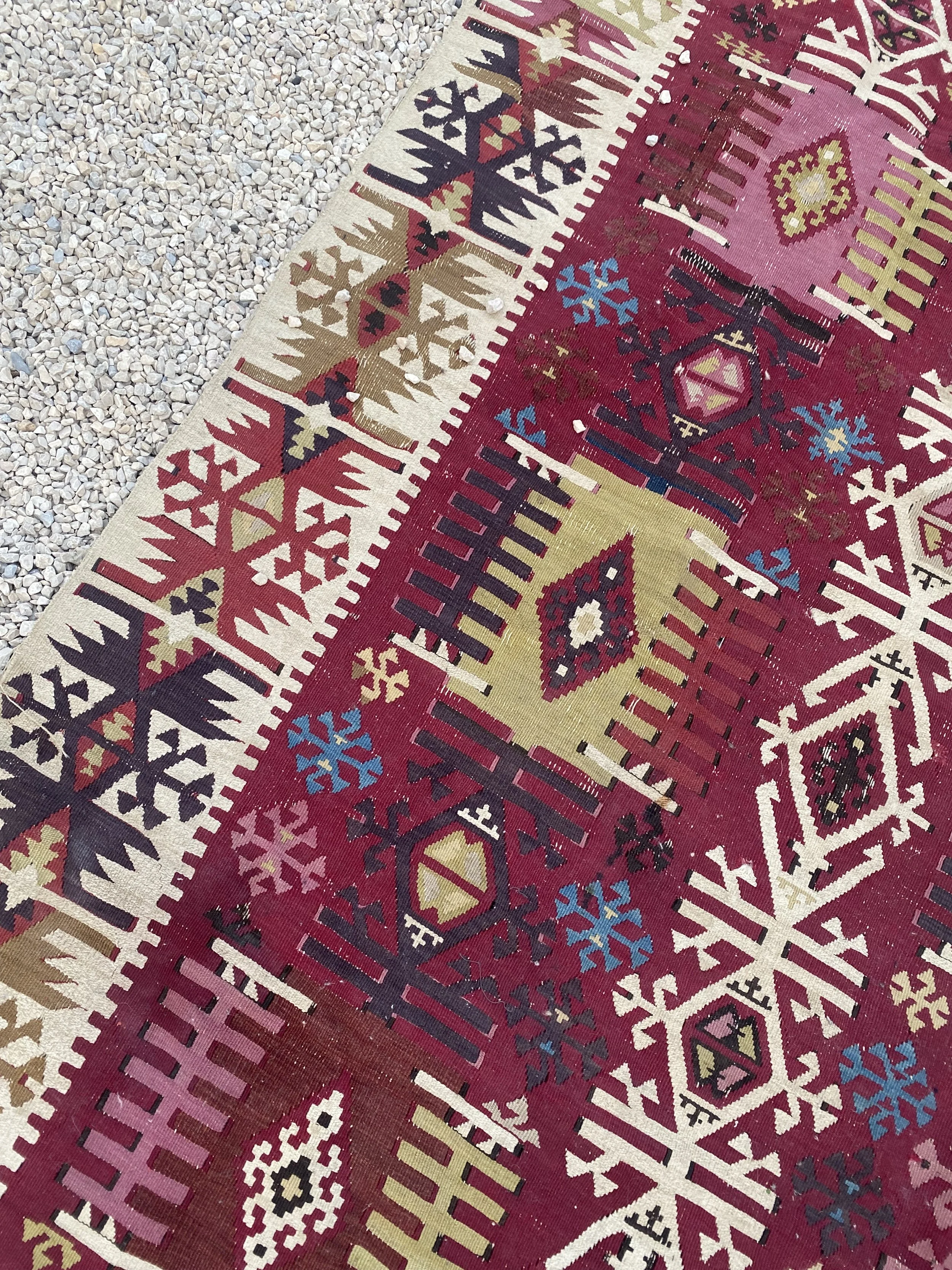 Vintage  long wedding kilim or wedding ceremony isle - Large - 418 x 167 cm - Ref: 2034
