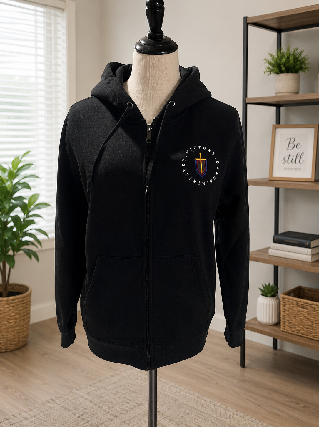 Embroidered zip up hoodie 