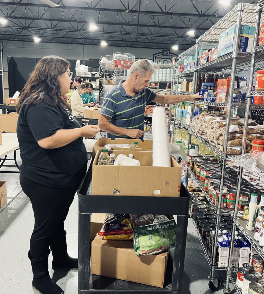 Food Pantry neighbors picking up food