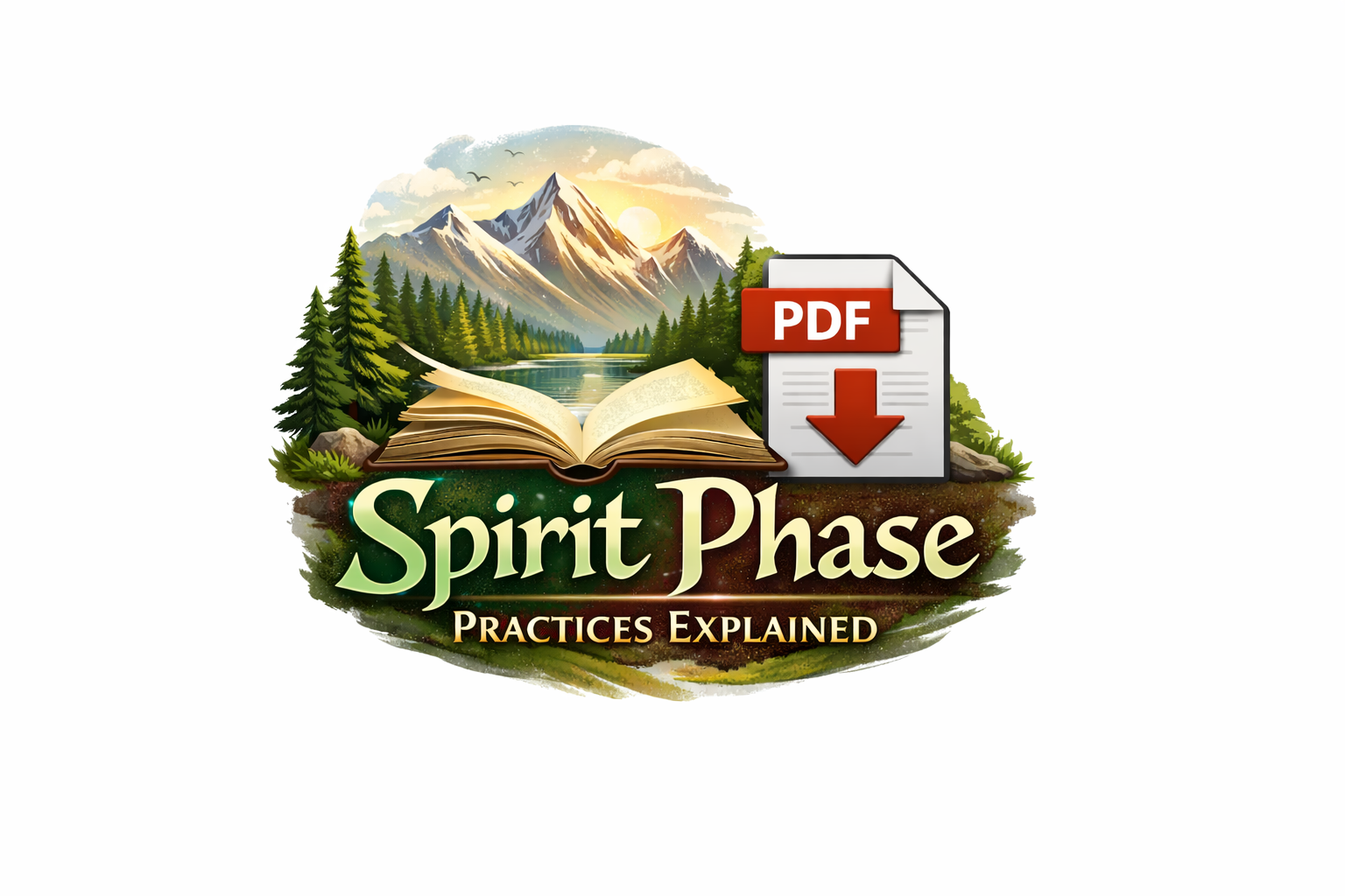 Spirit Phase logo with mountain scenery.png