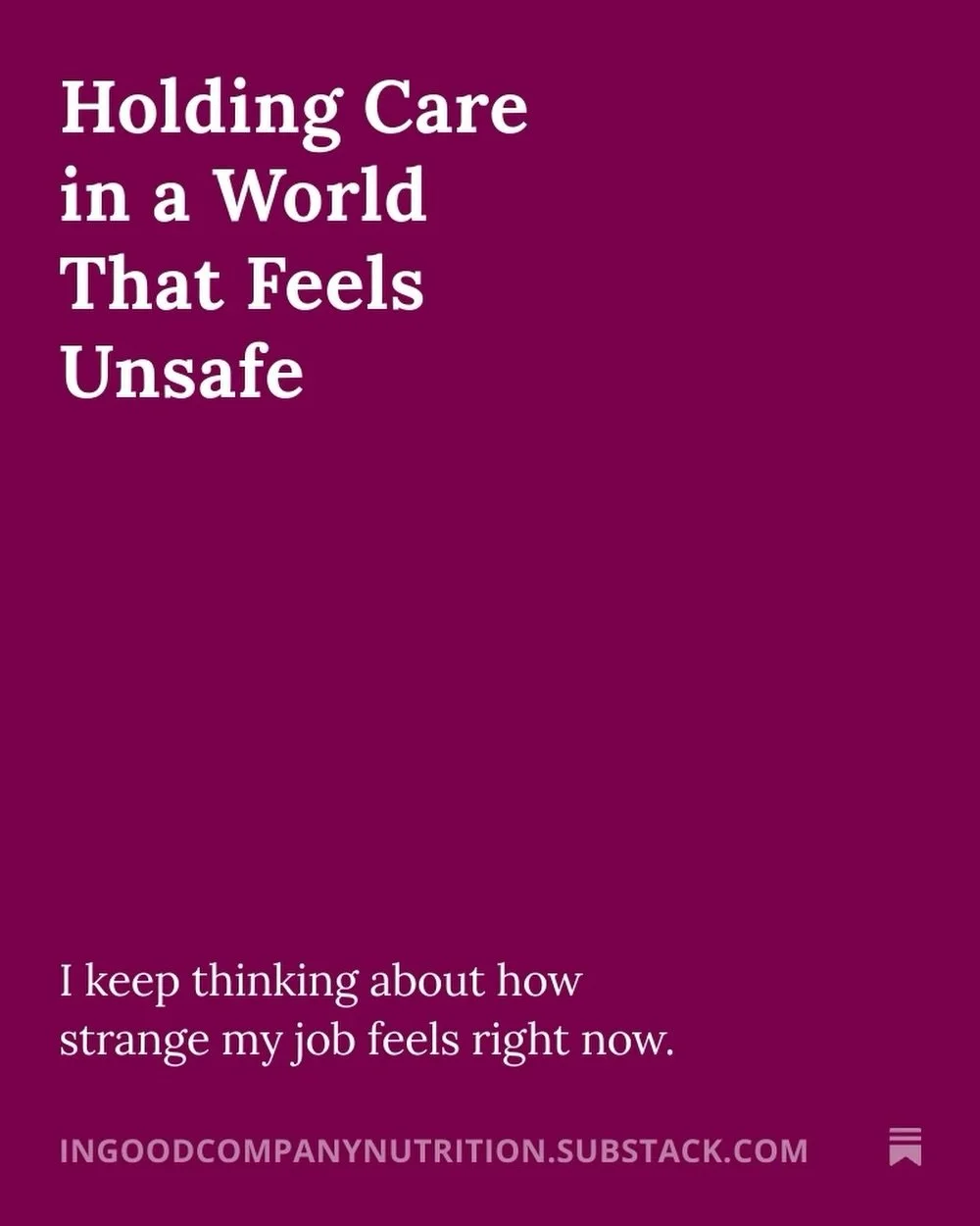 The world feels heavy right now. Unsafe, unsteady.

And still, I sit across from people and ask them to eat. To rest. To consider letting go of the thing that kept them safe.

This has been one of the hardest moments to talk about healing, for my cli