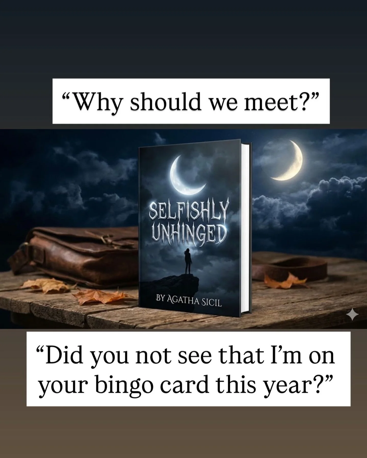 #selfishlyunhinged #bingocard #2026 #writer #author