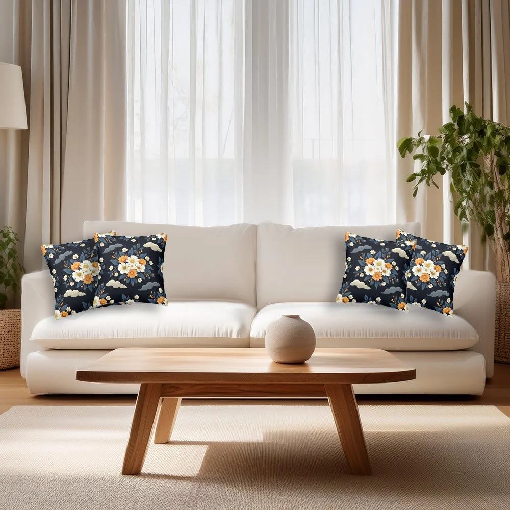 Bouquet Floral Print Cushion Covers Set of 4