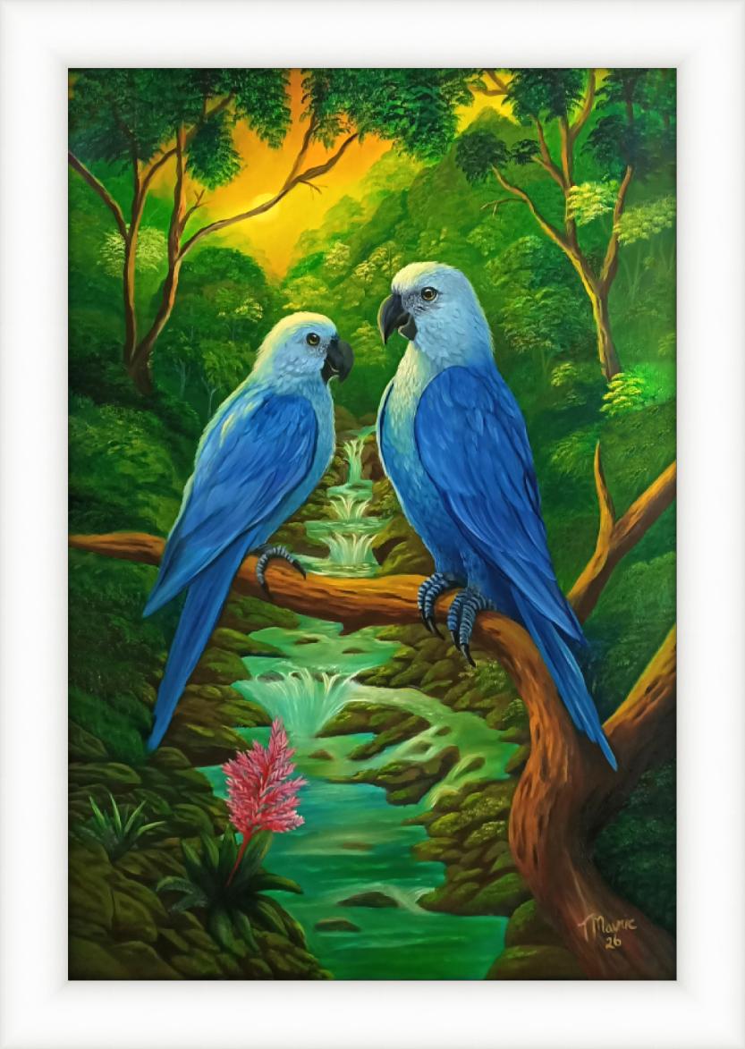 I'm the Boss Blue Parrots White Frame 181H 40 x 60 cm.png