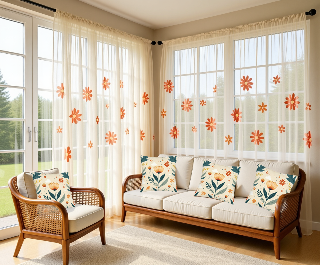 Sunfire Bloom- all Seasons Throw Pillow Covers Set of 4