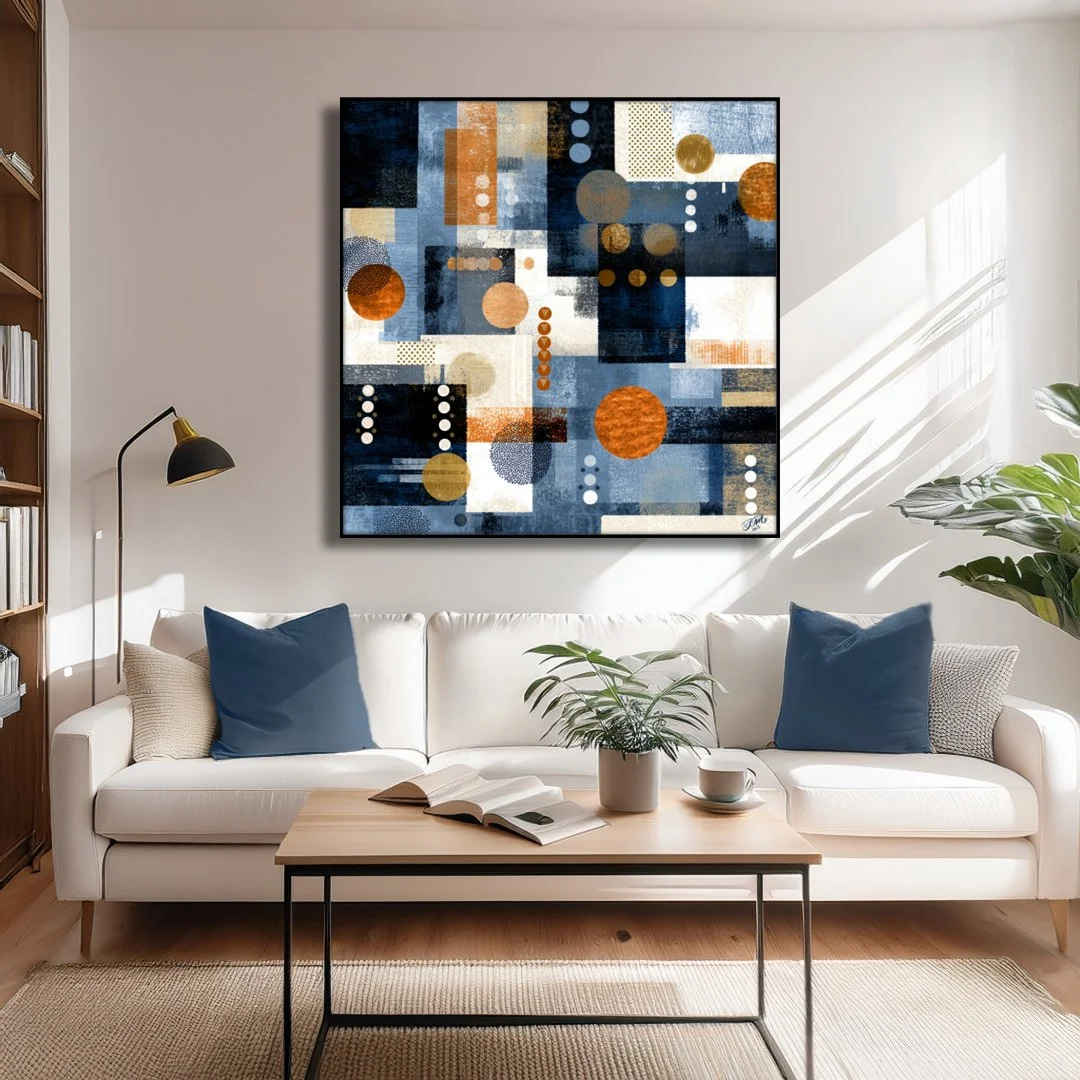 Echoes of Geomentry Square Canvas Art Print