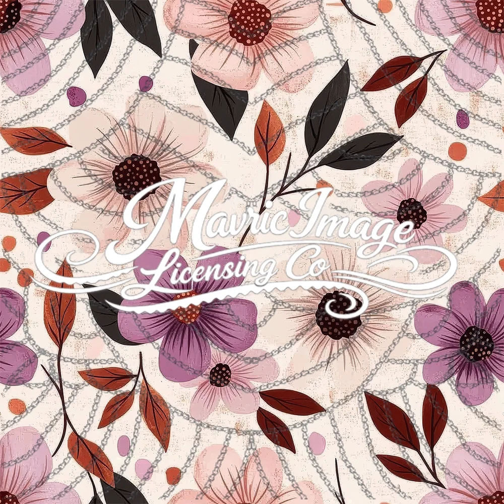 Folk Garden Repeat Pattern PNG Digital Download