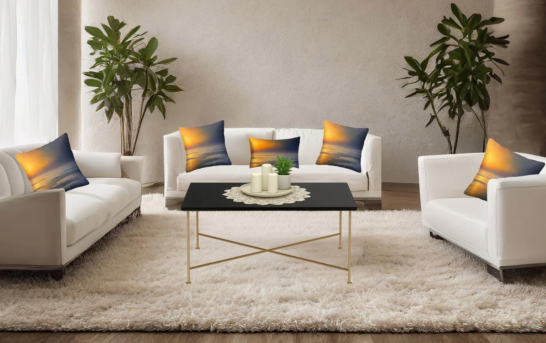 Arctic All Seasons Throw Pillow Covers Set of 4 + 1 Plush Lumbar Cover