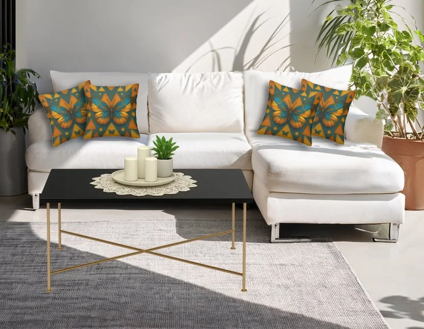 Butterfly Decorative Throw Pillow Cushion Cover Set of 4