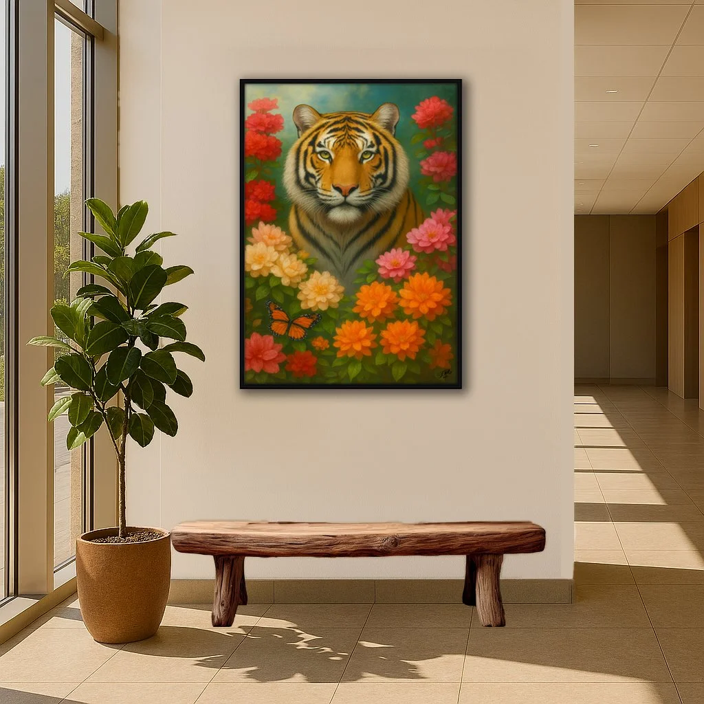 Eyes of the Wild, Heart of the Bloom Portrait Canvas Print