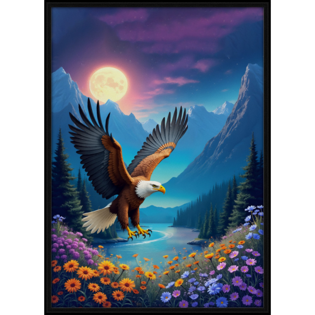 Eagle Soars Black Grain FLoat Frame 108FO A3.png