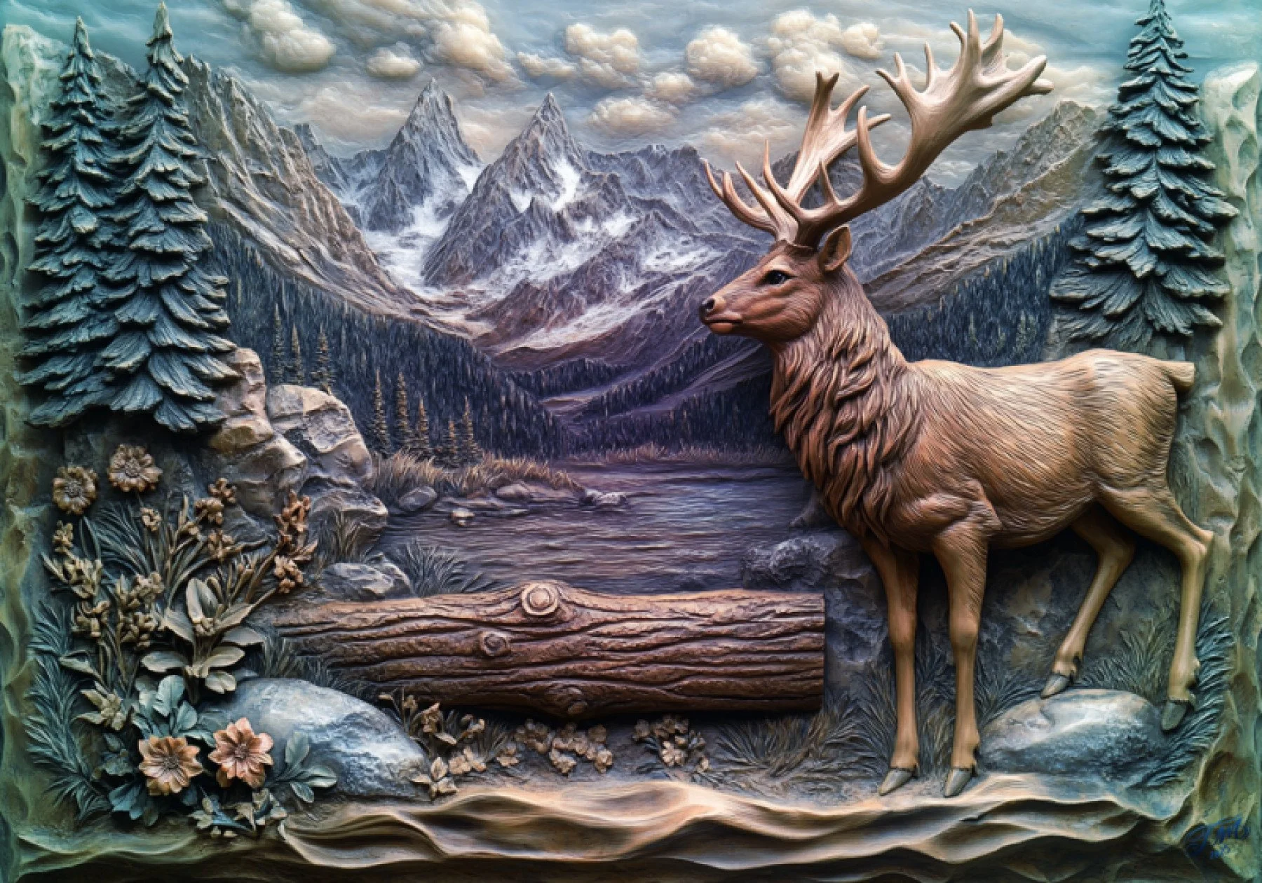 Snowy Mountain Wooden Art Print FLAT.jpg