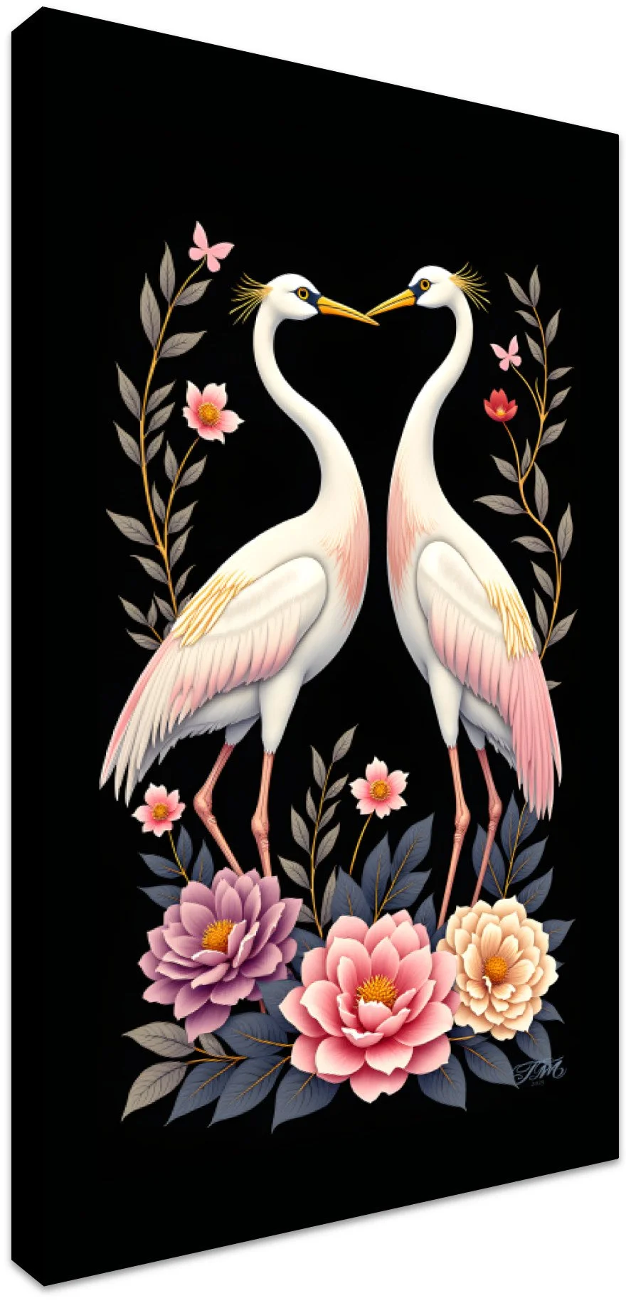 Crane Birds Illustration Black Edge.jpg