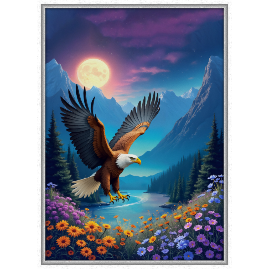 Eagle Soars White Grain FLoat Frame 108HO A4.png