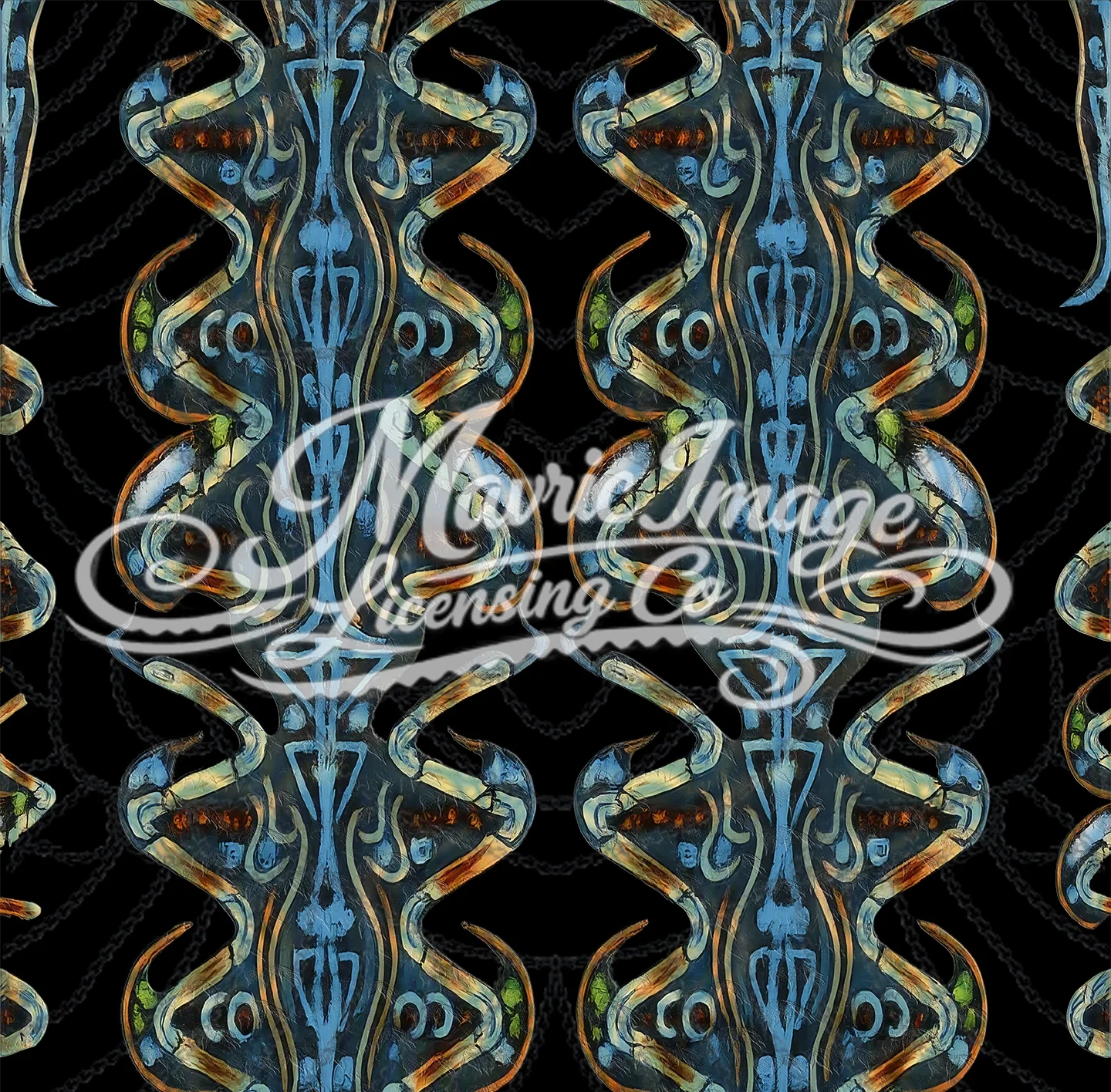 Biomorphic Cyber-Loom Repeat Pattern PNG Digital Download