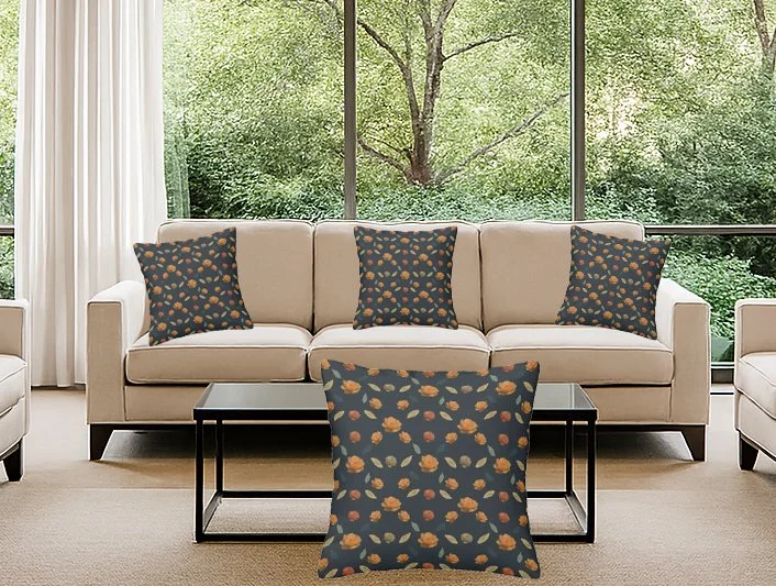 Velvet Bloom Throw Pillow Cover Set of 4