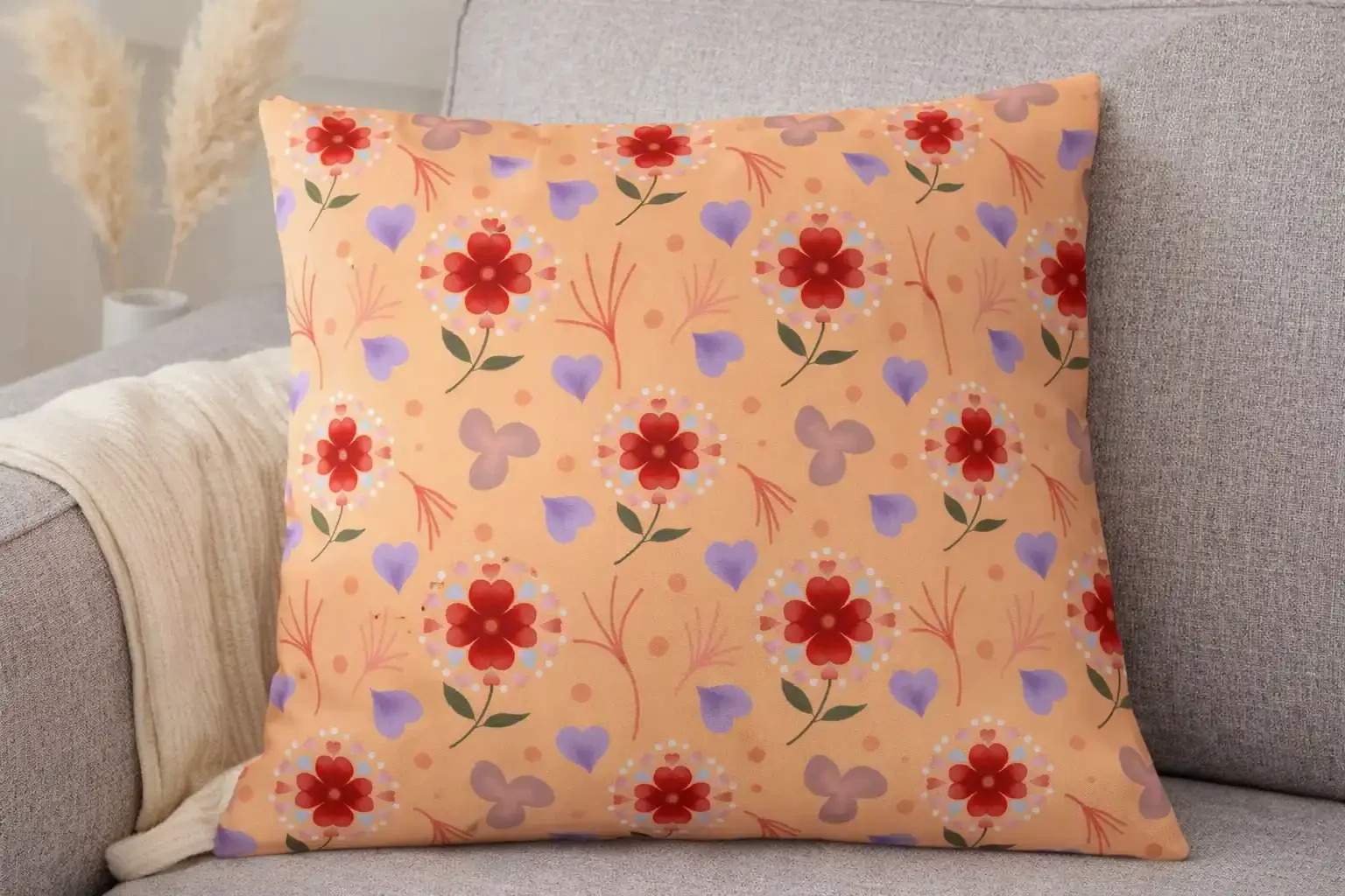 pattern display on cushion