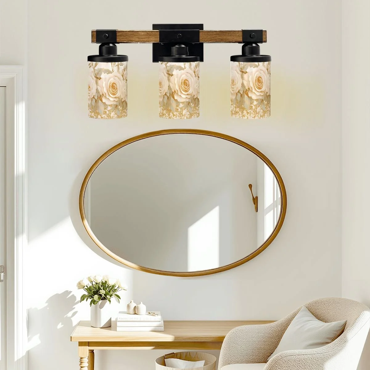Blushing Rose Vanity Lamps