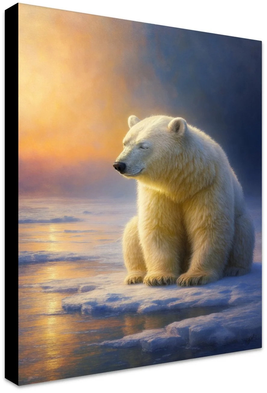 Arctic Bear Canvas Print Black Edge.jpg