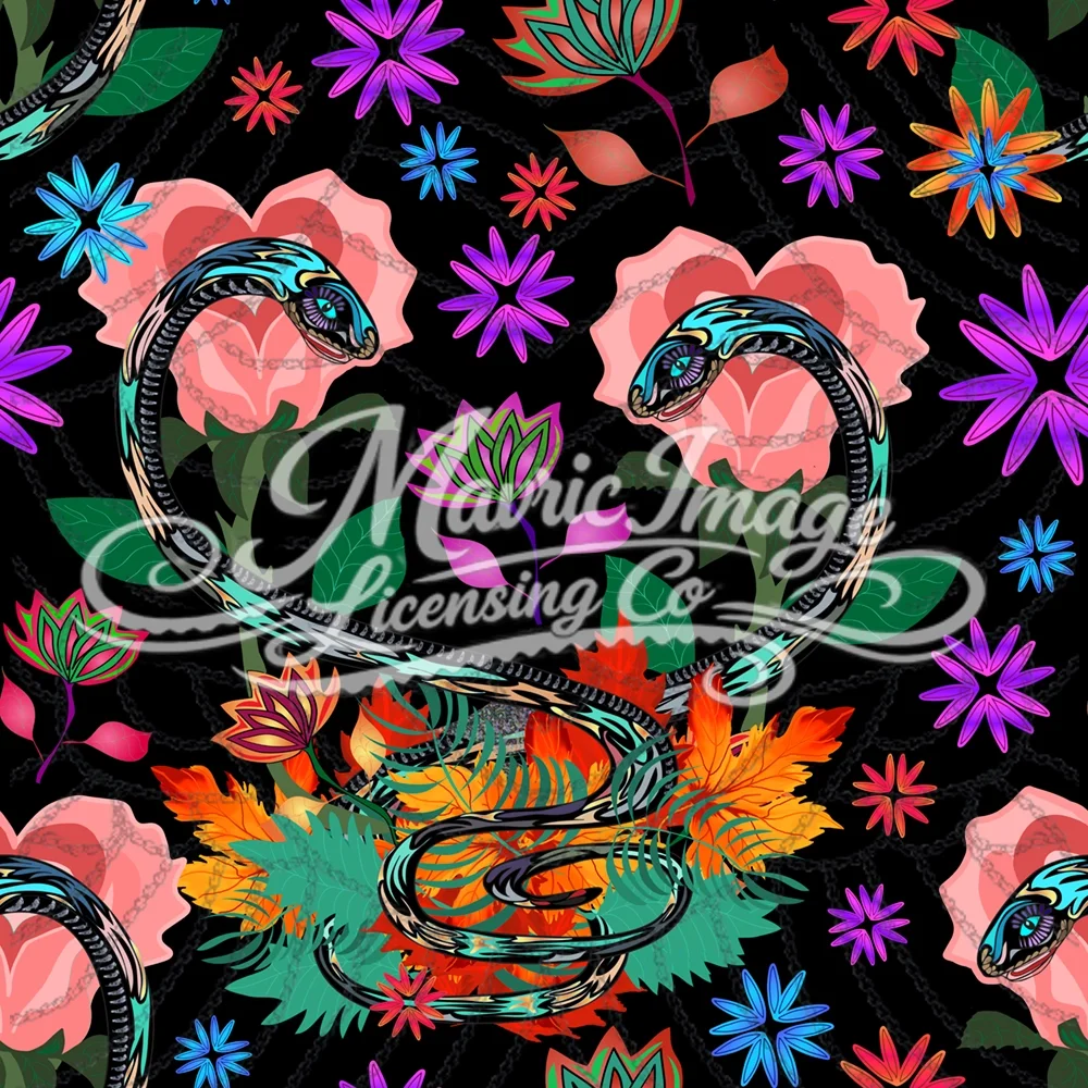 Serpentine Garden Waltz PNG Repeat Pattern Digital Download