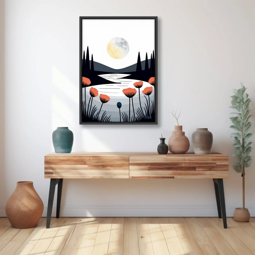 Moon's Contrast Framed Print