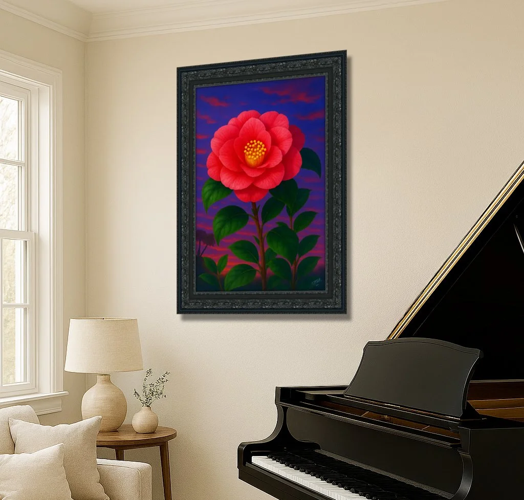 Middlemist Red Rare Camelia Flower - Quality Framed Print