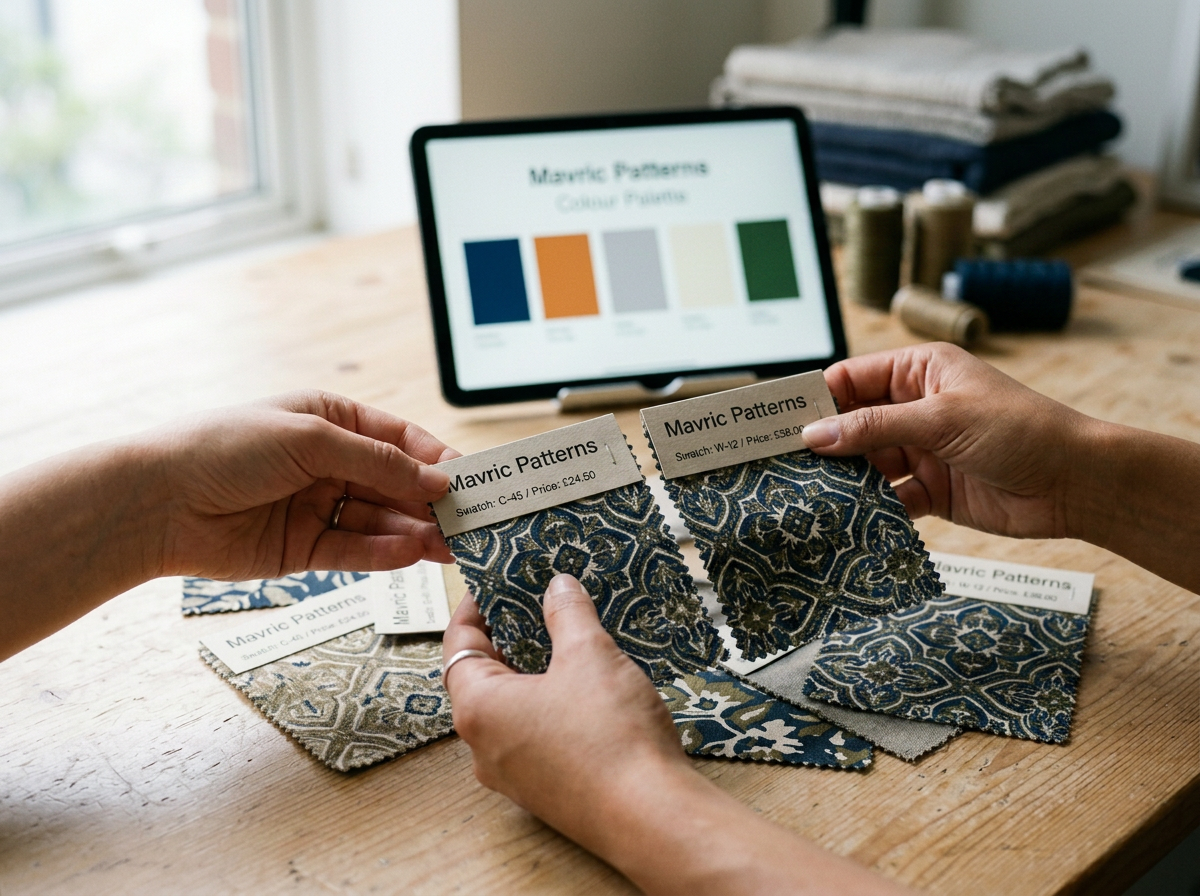 ai generated image of textile samples header image only