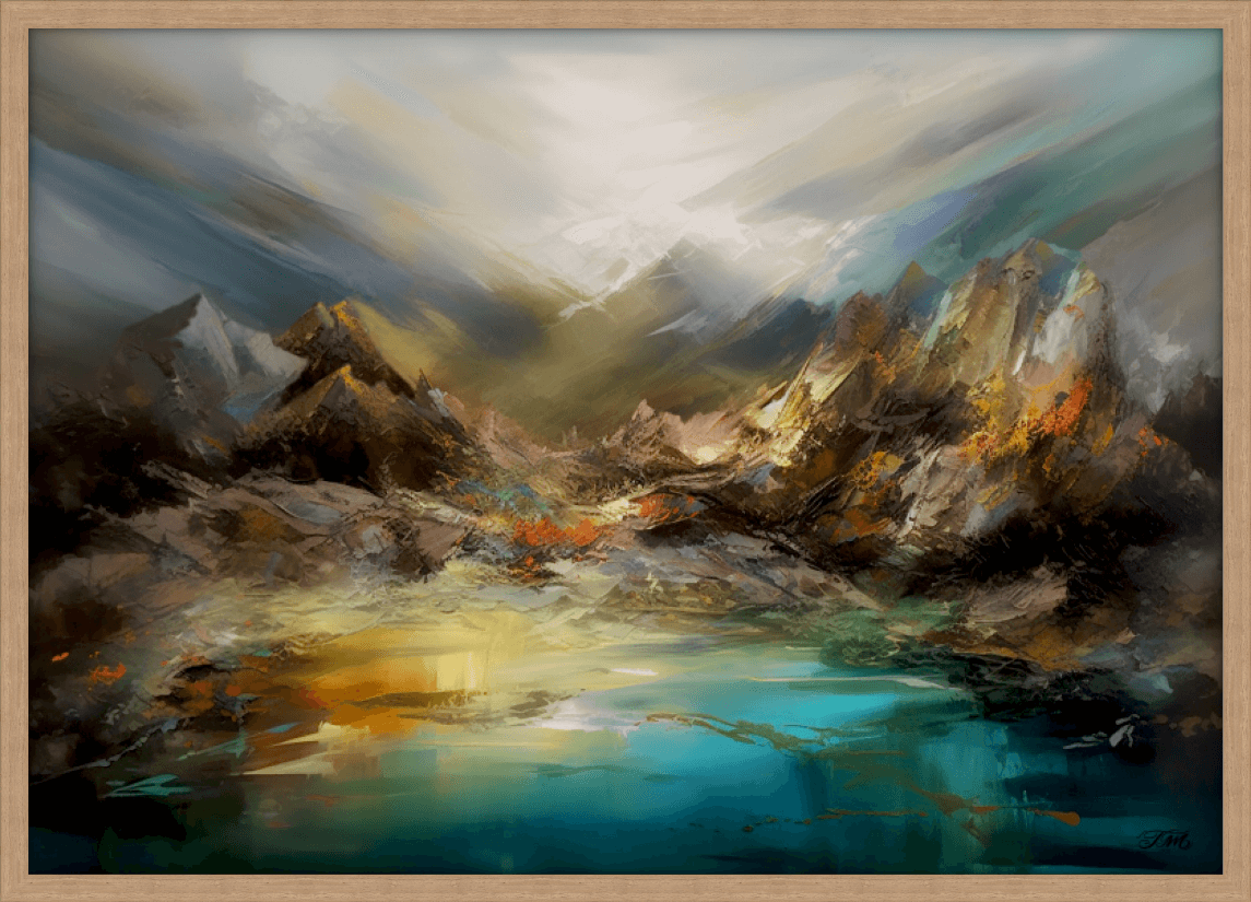 Rugged Mountain Abstract Stained Frame 103VM A1.png