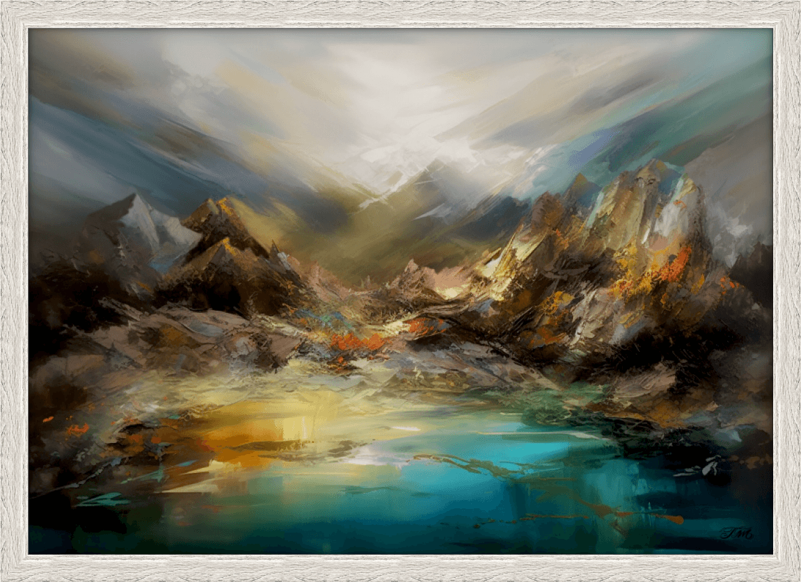 Rugged Mountain Abstract White Frame 406H A1.png