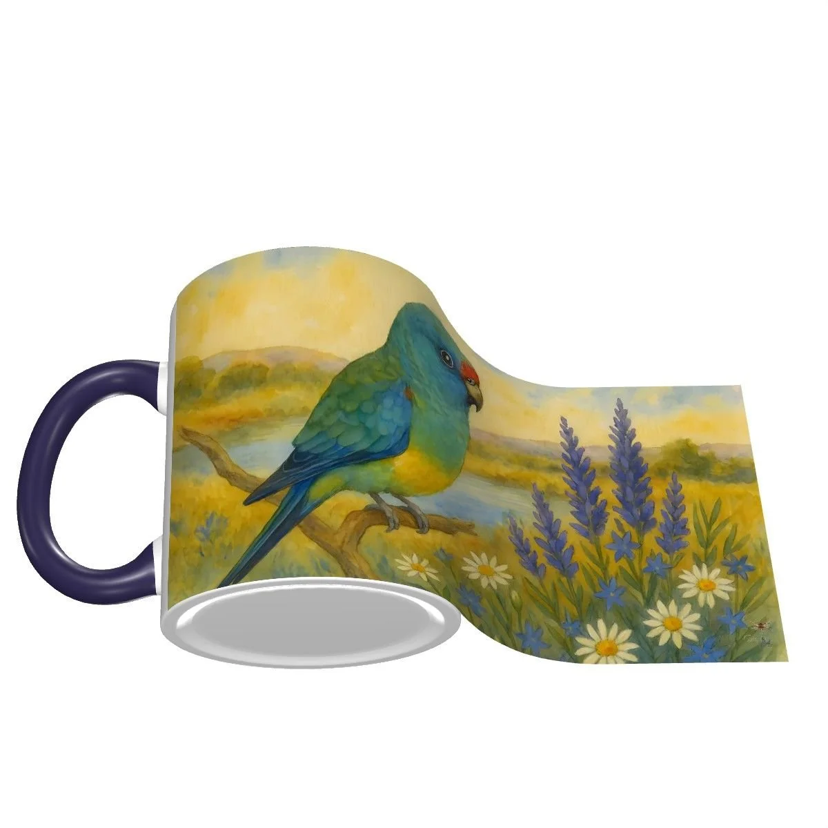Mulga Parrot bird water painting- 11 oz Mug